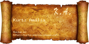 Kurtz Amália névjegykártya